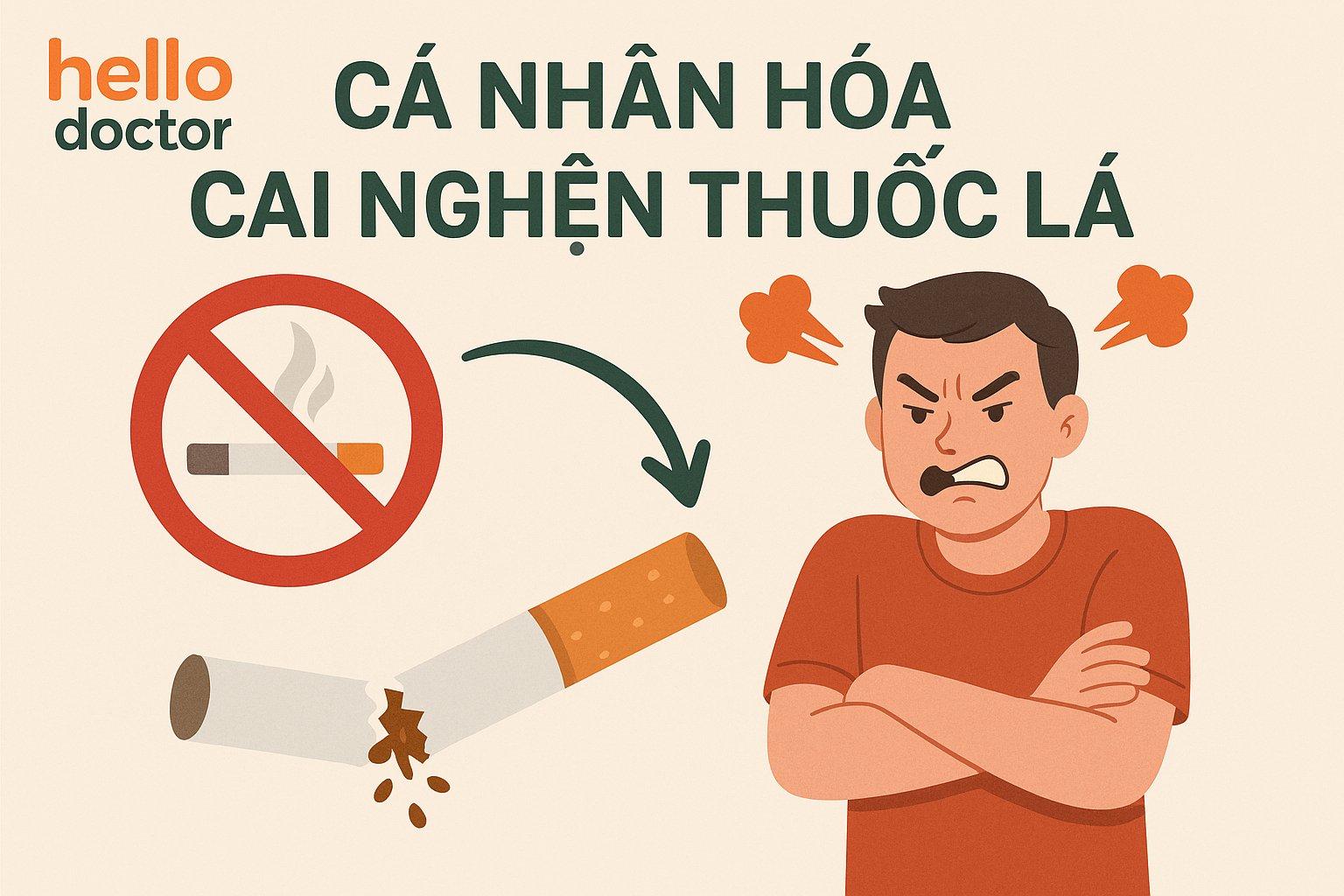 Cá nhân hóa cai nghiện thuốc lá cho người dễ cáu gắt, nóng tính khi bỏ thuốc