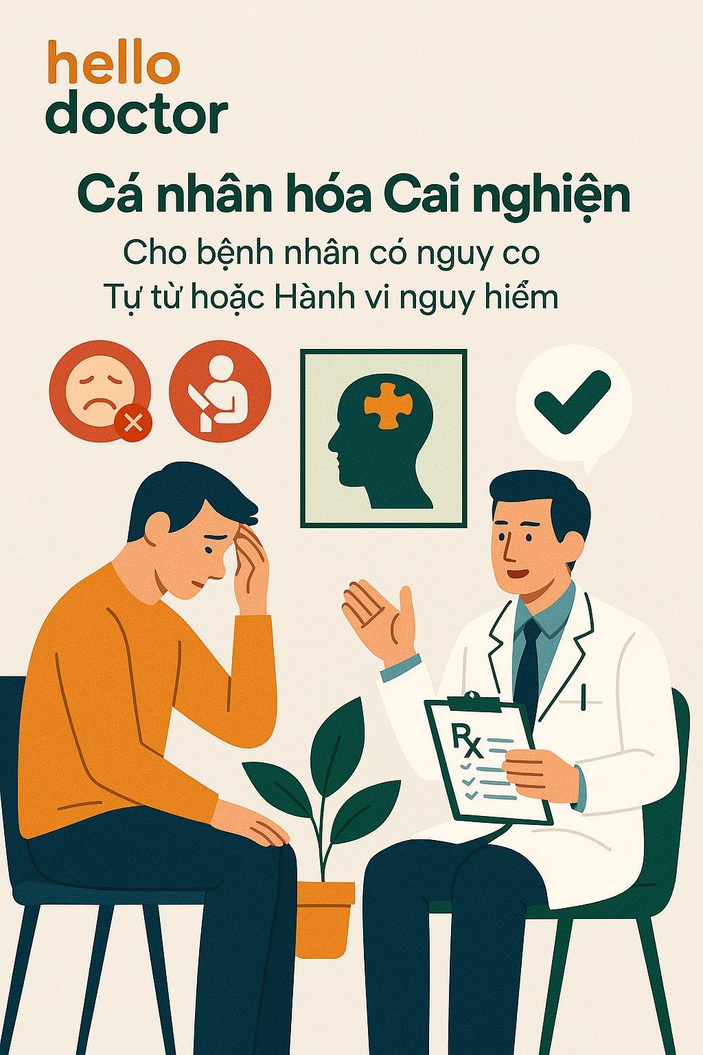 Cá nhân hóa cai nghiện cho bệnh nhân có nguy cơ tự tử hoặc hành vi nguy hiểm