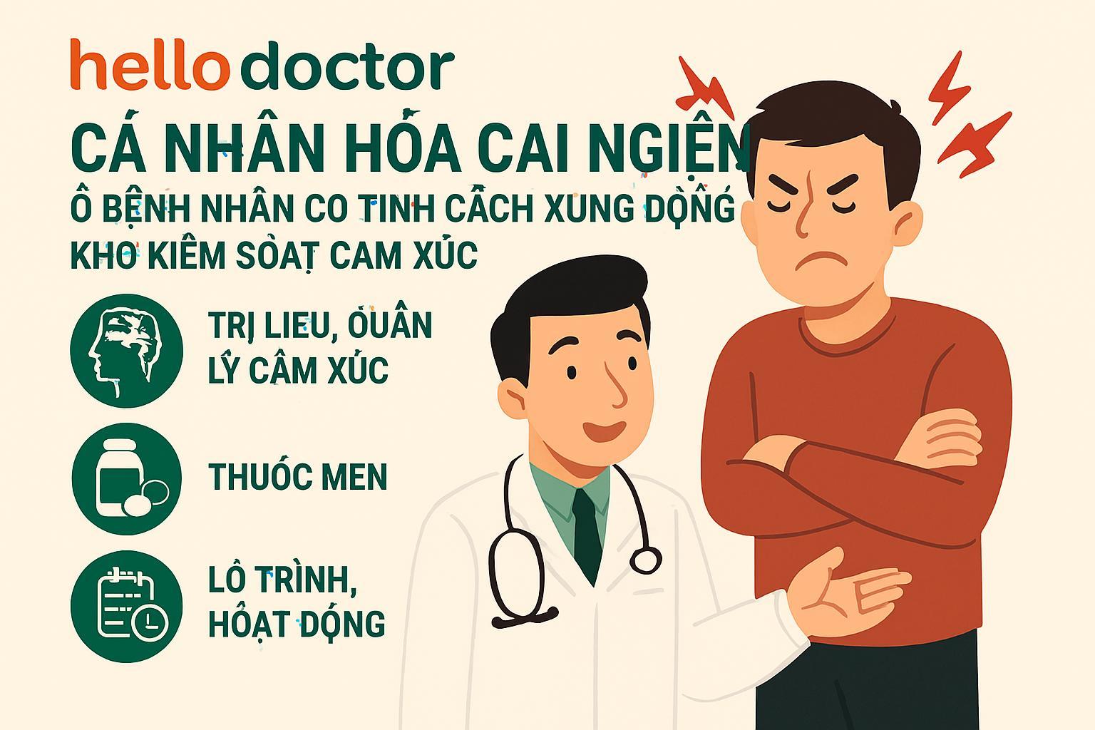 Cá nhân hóa cai nghiện ở bệnh nhân có tính cách xung động, khó kiểm soát cảm xúc