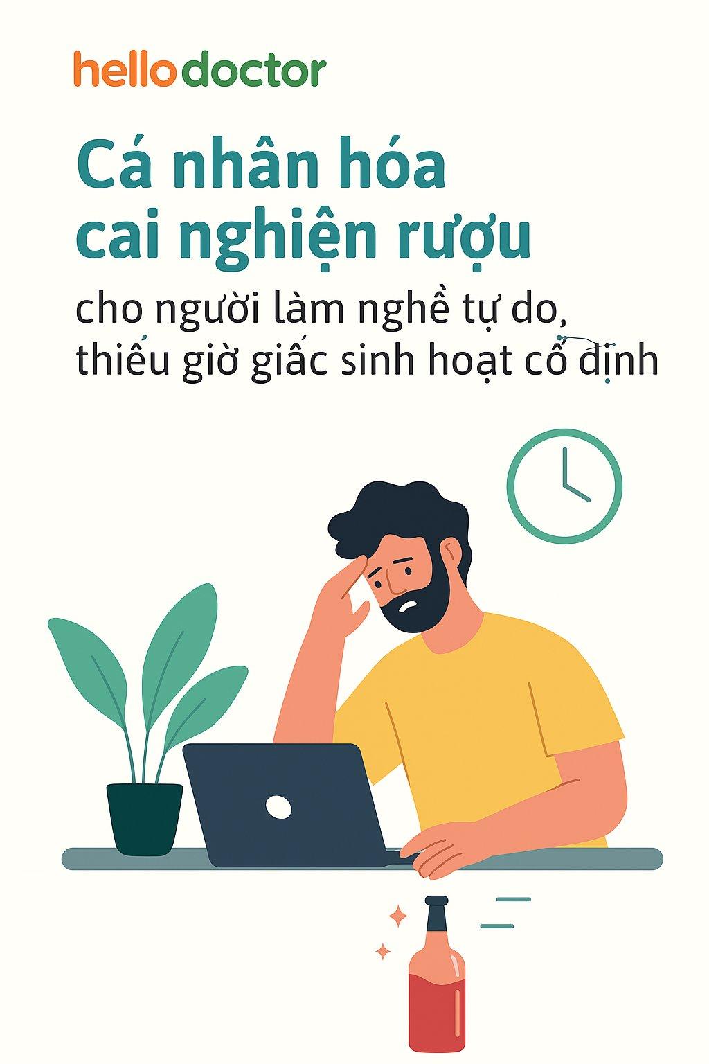 Cá nhân hóa cai nghiện rượu cho người làm nghề tự do, thiếu giờ giấc sinh hoạt cố định