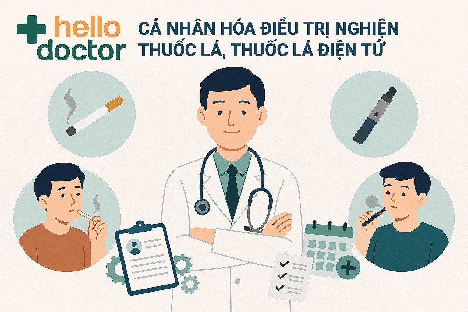 Cá nhân hóa điều trị nghiện thuốc lá, thuốc lá điện tử tại Hello Doctor: Lộ trình phù hợp cho từng bệnh nhân
