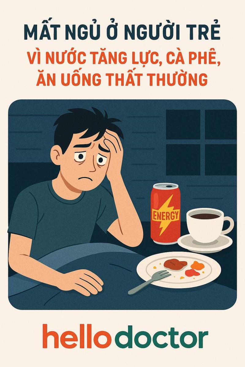 MẤT NGỦ Ở NGƯỜI TRẺ VÌ NƯỚC TĂNG LỰC, CÀ PHÊ, ĂN UỐNG THẤT THƯỜNG