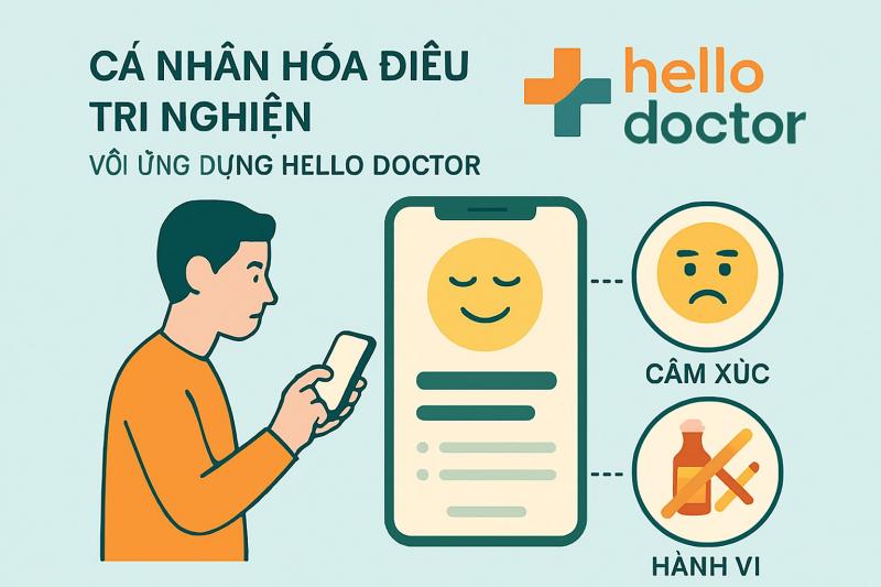 Cá nhân hóa điều trị nghiện với ứng dụng Hello Doctor theo dõi cảm xúc và hành vi
