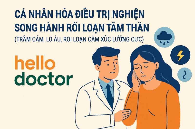 Cá nhân hóa điều trị nghiện song hành rối loạn tâm thần (trầm cảm, lo âu, rối loạn cảm xúc lưỡng cực) Cá nhân hóa điều trị nghiện song hành rối loạn tâm thần (trầm cảm, lo âu, rối loạn cảm xúc lưỡng cực)
