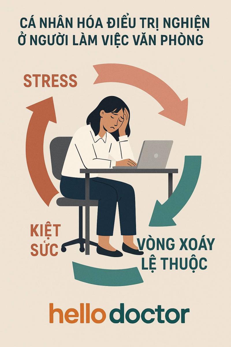 Cá nhân hóa điều trị nghiện ở người làm việc văn phòng: Stress, kiệt sức và vòng xoáy lệ thuộc Cá nhân hóa điều trị nghiện ở người làm việc văn phòng: Stress, kiệt sức và vòng xoáy lệ thuộc