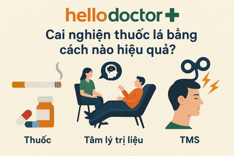 Cai nghiện thuốc lá bằng cách nào hiệu quả: thuốc, tâm lý trị liệu hay TMS?