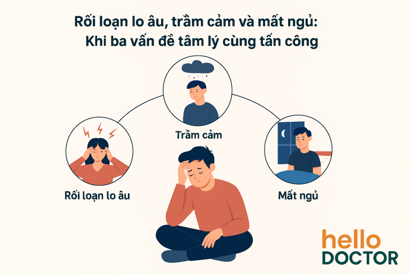 Rối loạn lo âu, trầm cảm và mất ngủ: Khi ba vấn đề tâm lý cùng tấn công Rối loạn lo âu, trầm cảm và mất ngủ: Khi ba vấn đề tâm lý cùng tấn công