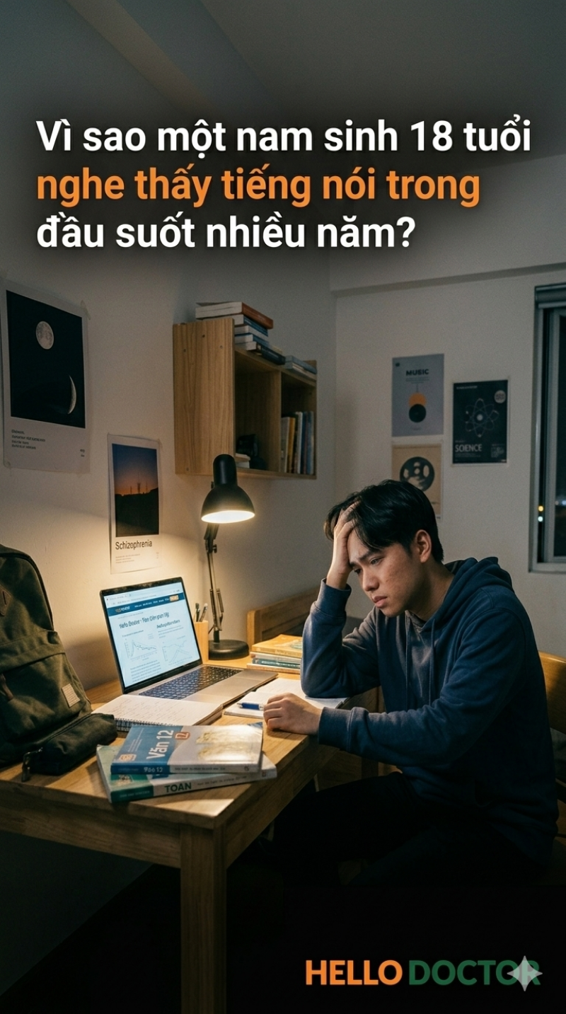 Vì sao một nam sinh 18 tuổi nghe thấy tiếng nói trong đầu suốt nhiều năm? Vì sao một nam sinh 18 tuổi nghe thấy tiếng nói trong đầu suốt nhiều năm?