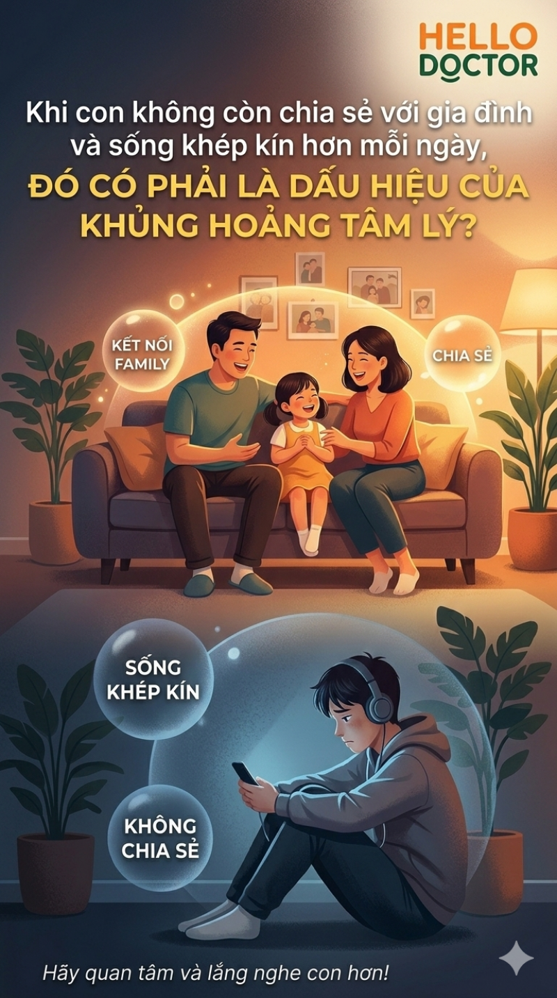 Khi con không còn chia sẻ với gia đình và sống khép kín hơn mỗi ngày, đó có phải là dấu hiệu của khủng hoảng tâm lý?