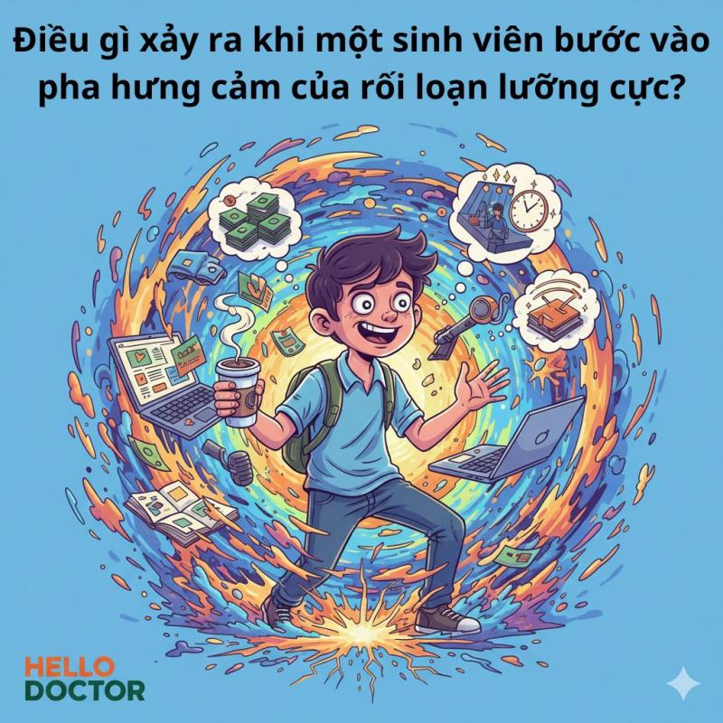 Điều gì xảy ra khi một sinh viên bước vào pha hưng cảm của rối loạn lưỡng cực?