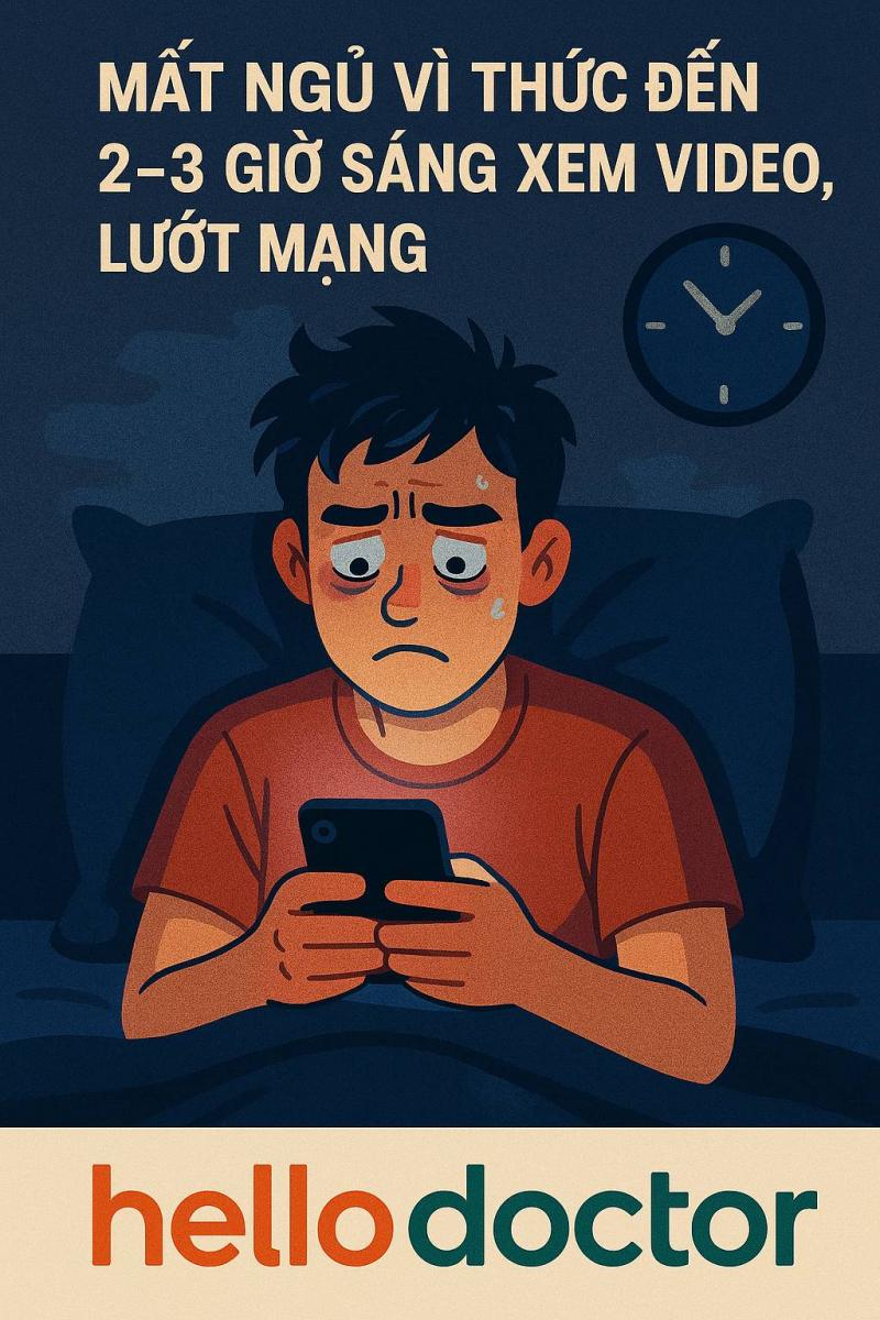 MẤT NGỦ VÌ THỨC ĐẾN 2–3 GIỜ SÁNG XEM VIDEO, LƯỚT MẠNG
