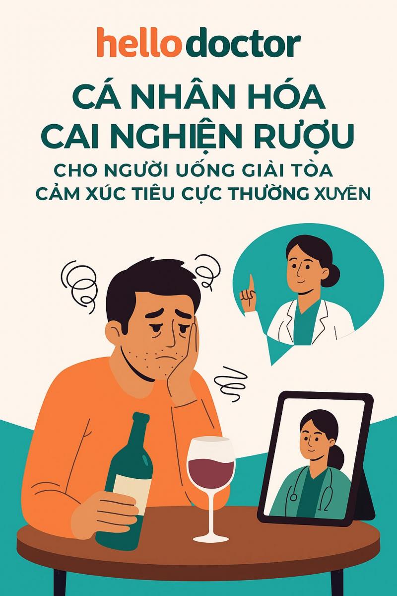 Cá nhân hóa cai nghiện rượu cho người thường xuyên uống để giải tỏa cảm xúc tiêu cực
