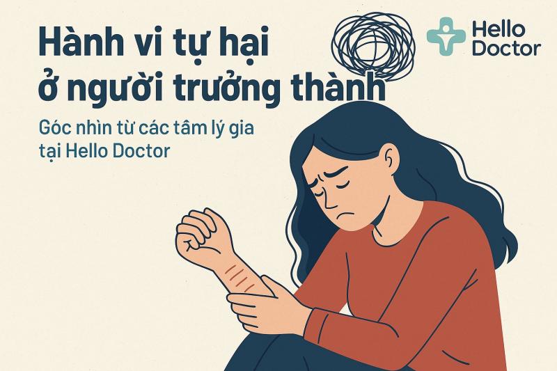 Hành vi tự hại ở người trưởng thành – Góc nhìn từ các tâm lý gia tại Hello Doctor Hành vi tự hại ở người trưởng thành – Góc nhìn từ các tâm lý gia tại Hello Doctor