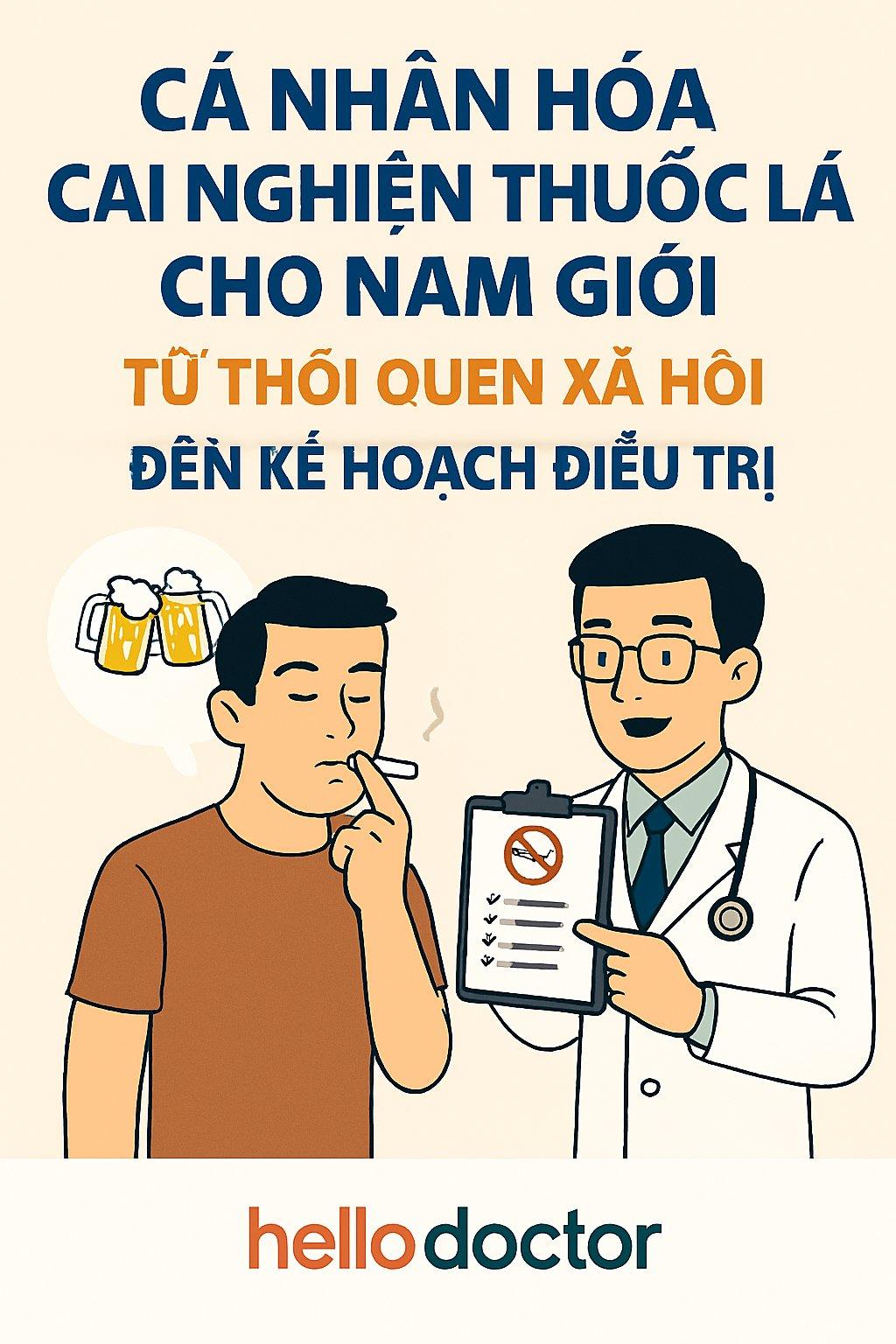 Cá nhân hóa cai nghiện thuốc lá cho nam giới: Từ thói quen xã hội đến kế hoạch điều trị
