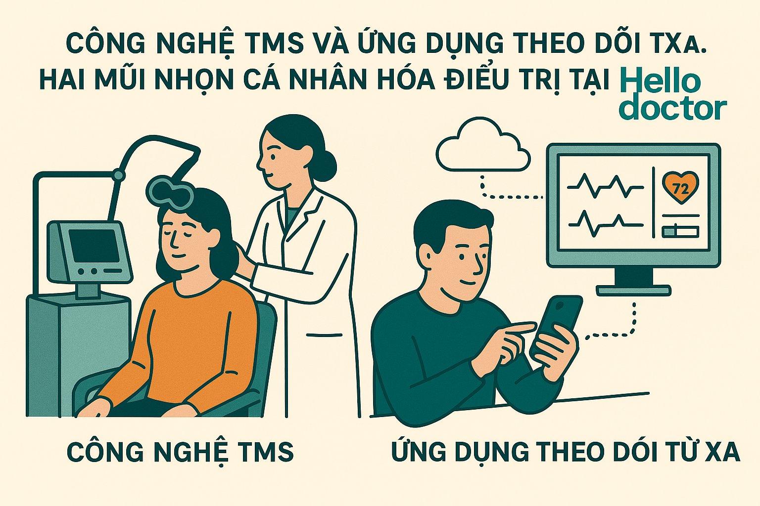 Công nghệ TMS và ứng dụng theo dõi từ xa: Hai mũi nhọn cá nhân hóa điều trị tại Hello Doctor