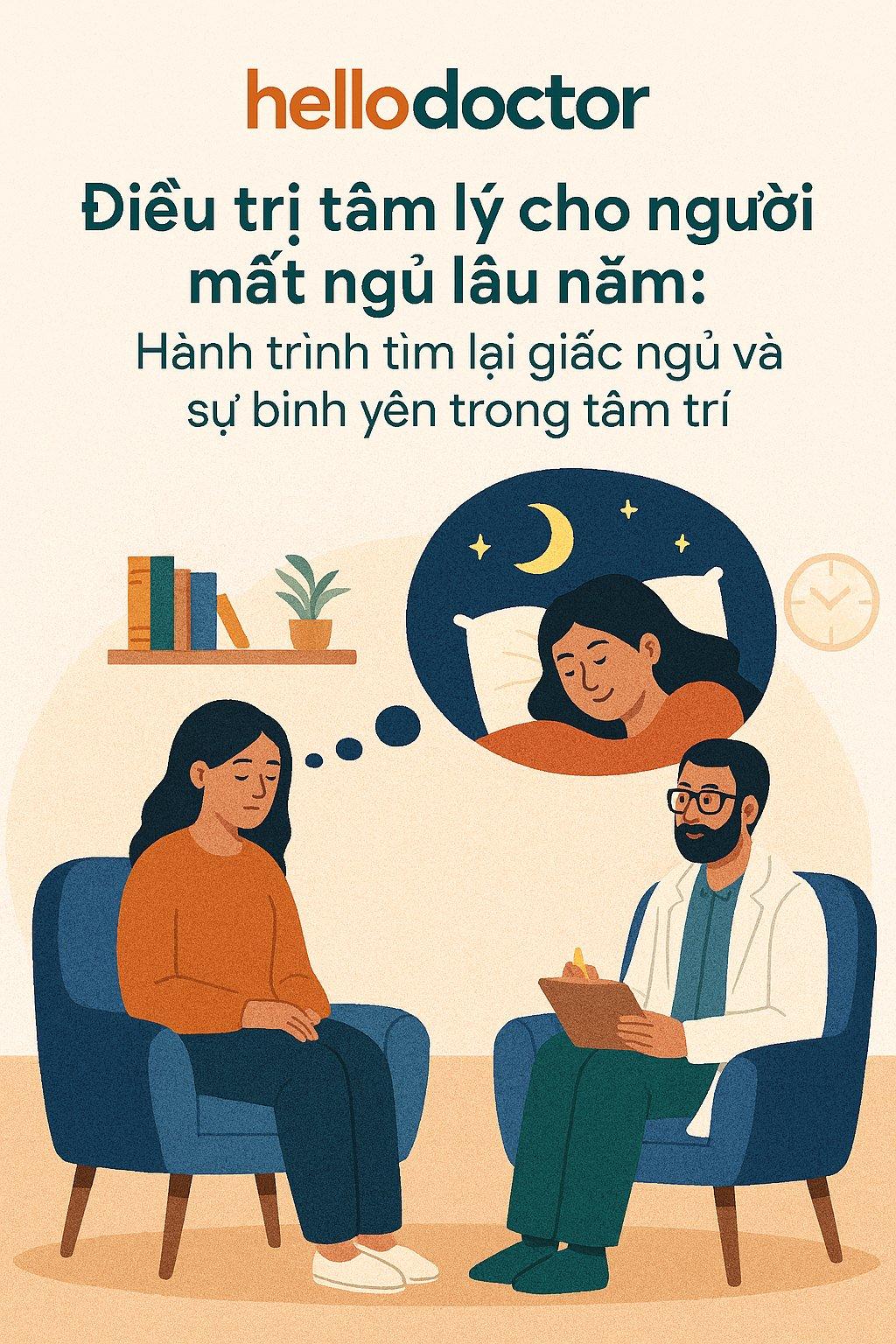 Điều trị tâm lý cho người mất ngủ lâu năm: Hành trình tìm lại giấc ngủ và sự bình yên trong tâm trí