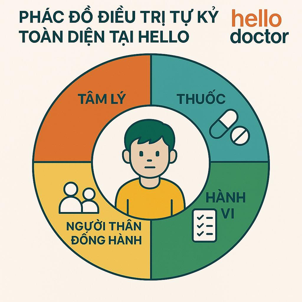 Mô hình can thiệp người tự kỷ toàn diện tại Hello Doctor: Tâm lý – thuốc – hành vi – người thân đồng hành