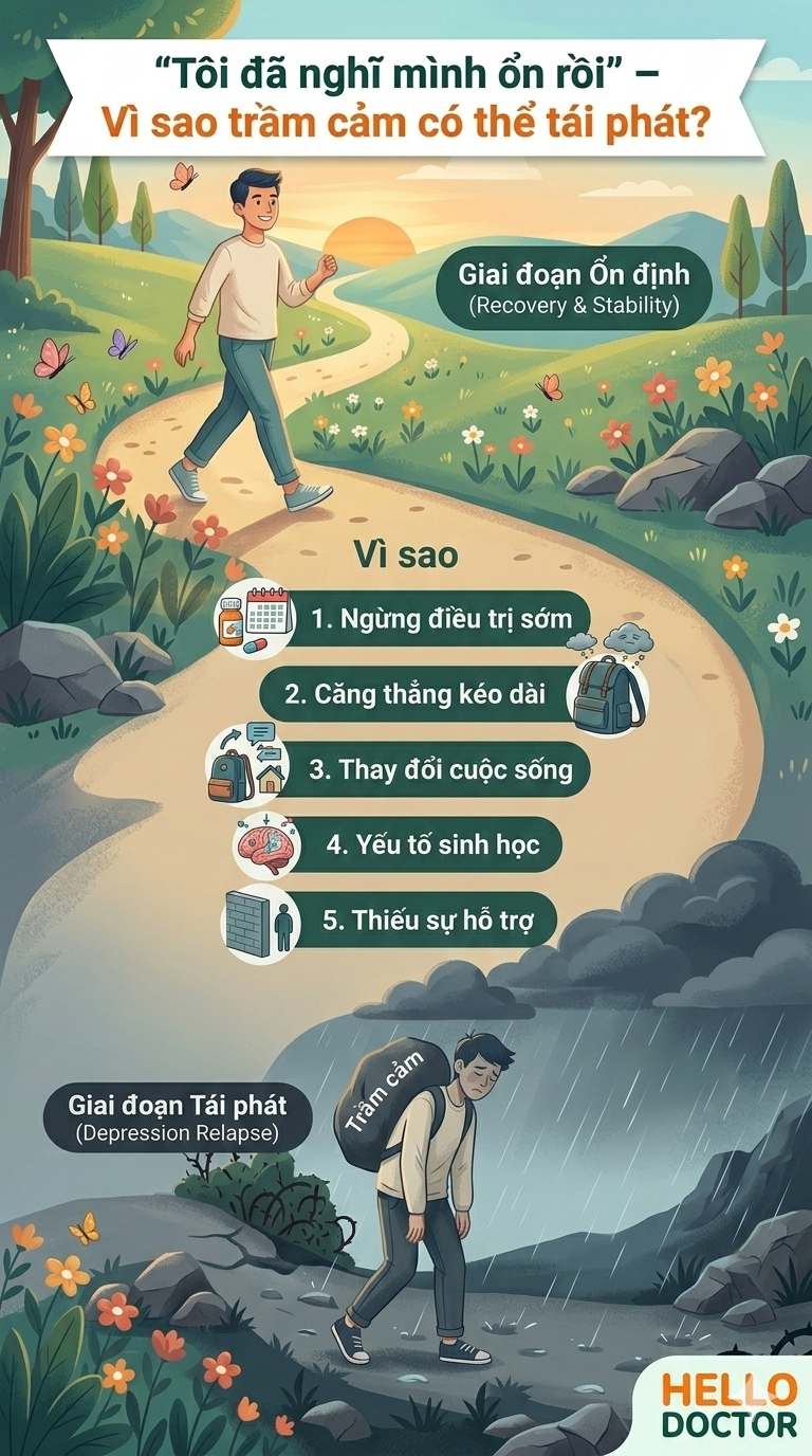 “Tôi đã nghĩ mình ổn rồi” – Vì sao trầm cảm có thể tái phát?