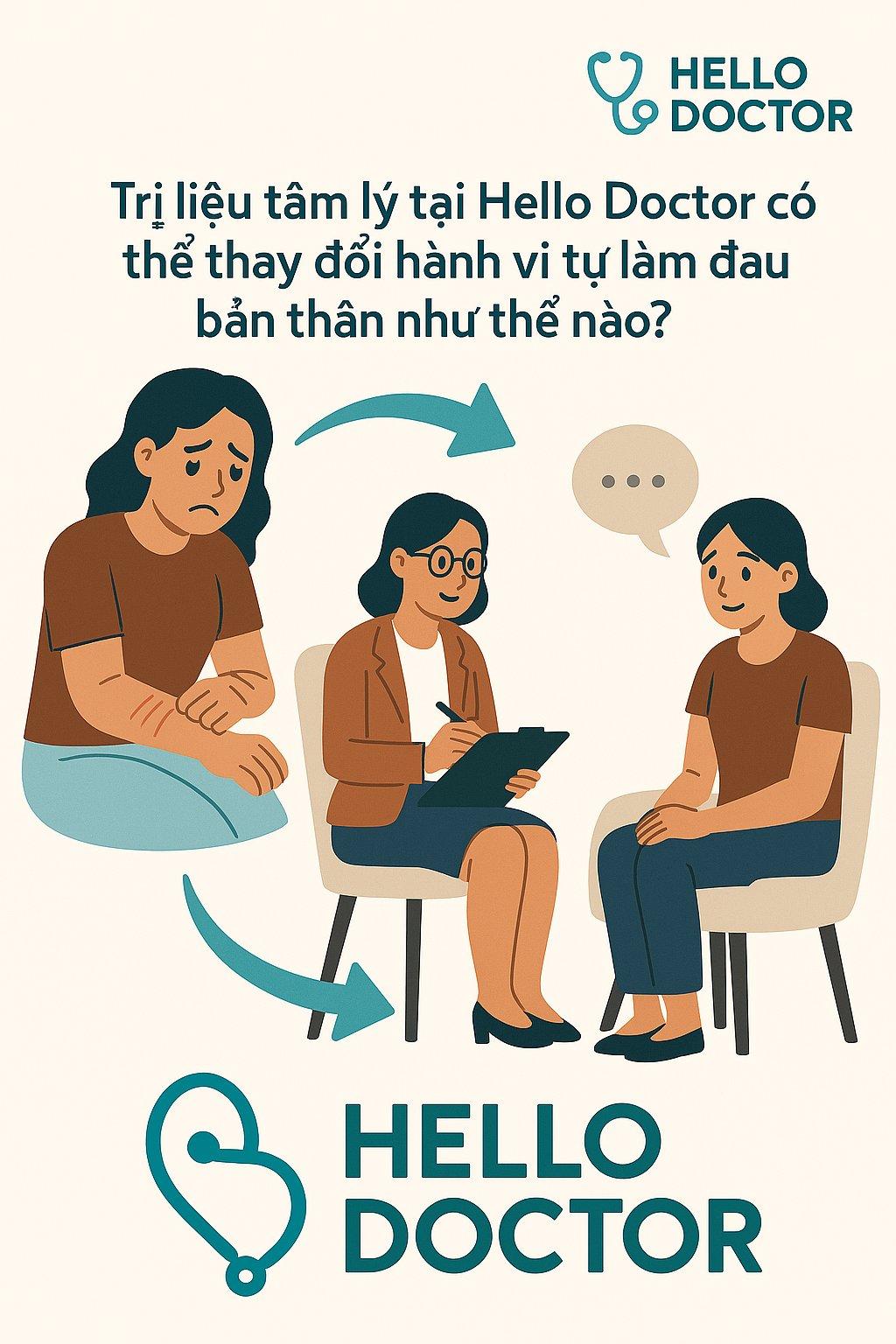 Trị liệu tâm lý tại Hello Doctor có thể thay đổi hành vi tự làm đau bản thân như thế nào?