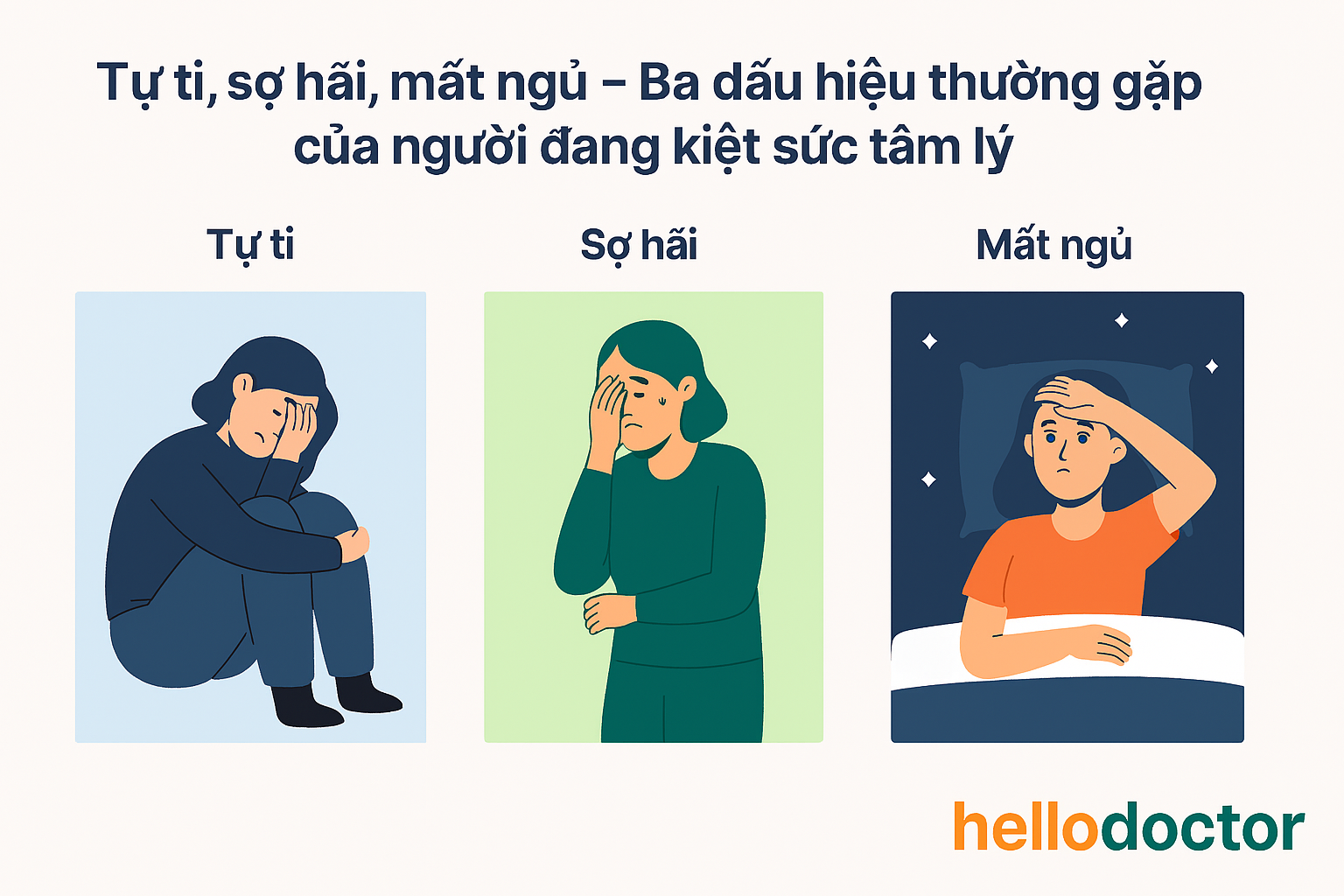 Tự ti, sợ hãi, mất ngủ – Ba dấu hiệu thường gặp của người đang kiệt sức tâm lý
