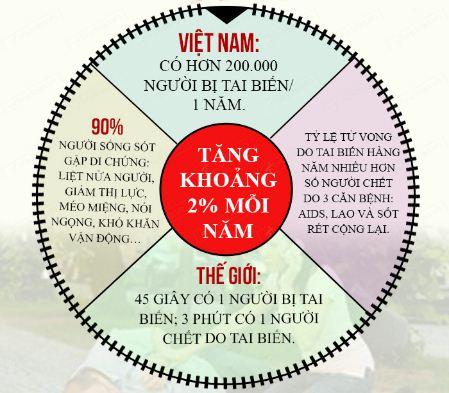 Tỷ lệ tai biến mạch máu não ở Việt Nam
