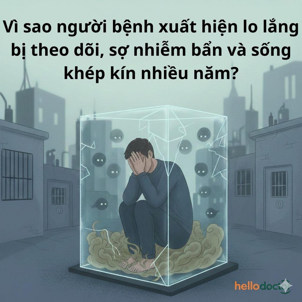 Vì sao người bệnh xuất hiện lo lắng bị theo dõi, sợ nhiễm bẩn và sống khép kín nhiều năm?